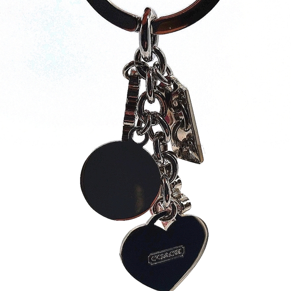 COACH Vintage Pink Heart Daisy Swarovski Crystal Keychain Fob Purse Charm #92018 - Picture 6 of 6